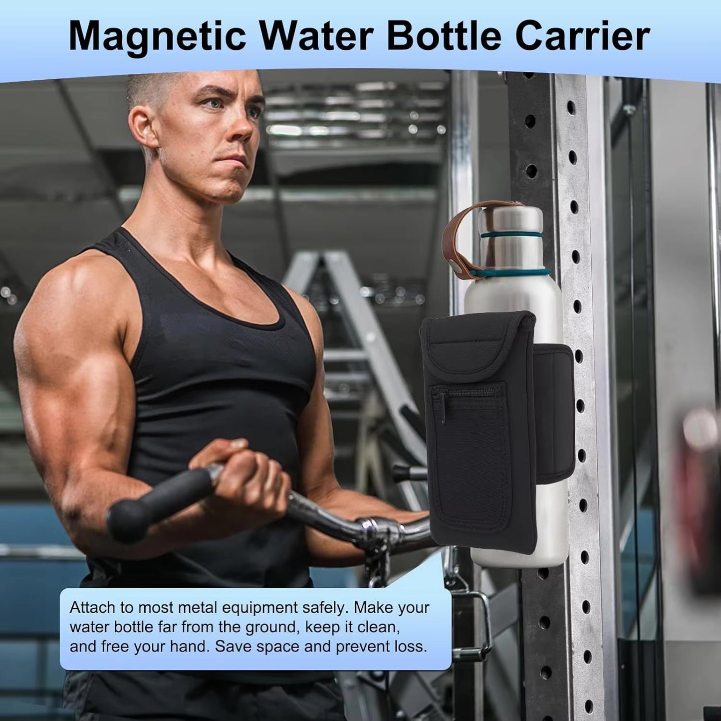 Magnetic water bottle carrier